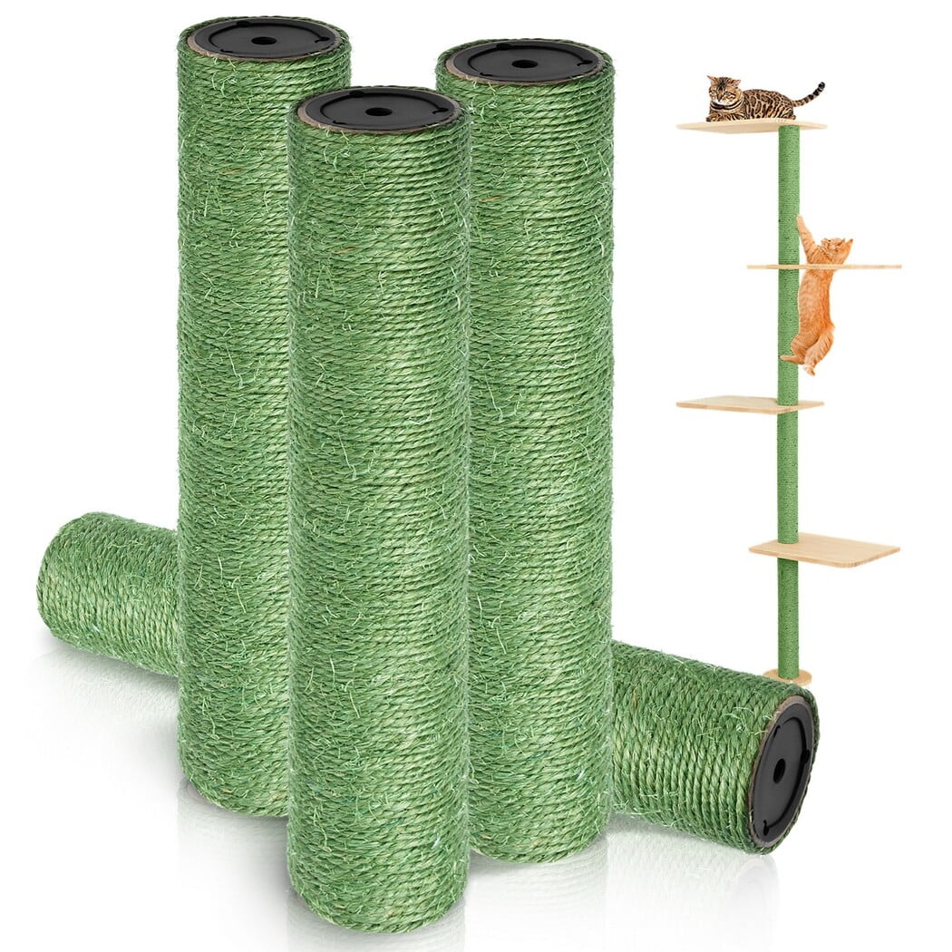 4PCS Cat Tree Scratching Posts for Cattery Cats, Sisal Fibers Wall