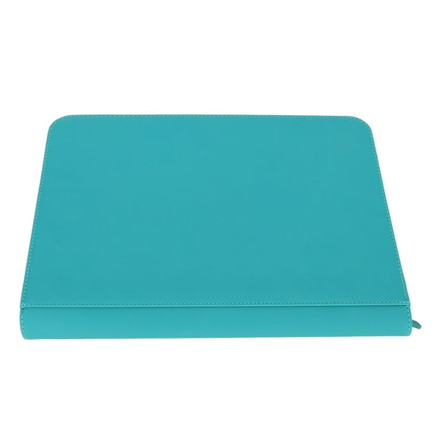 Card Album Folder, 9 Pockets Card Binder Waterproof PU Cover Multipurpose 360 Side Loading Pocket with Zipper for Kids for Baseball Card Blue Green