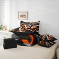 thumbnail image 6 of Manfei Retro Stripes 7-Piece Bedding Comforter Set for Teens Boys Girls,Black Grey Orange King Bedding Sets,Geometric Lines Ultra Soft Bed Sheets,Lightweight Room Decor,Reversible, 6 of 8