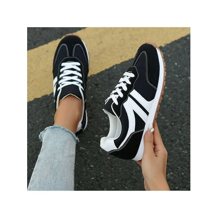 Women’s Fashion Sneakers – Casual Athletic Shoes with Low-Top Lace-Up Solid Color Design Lightweight Fabric and Durable PVC Sole for Spring Summer Women’s Fashion Sneakers – Casual Athletic Shoes with Low-Top Lace-Up Solid Color Design Lightweight Fabric and Durable PVC Sole for Spring Summer