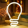 thumbnail image 2 of Light Bulb Neon Sign LED Neon Lights USB Battery Powered Wall Light Bulb Strip Steady Brightness Colorful Neon Led Light For Kid's Room Bedroom Wall Decoration, 2 of 4