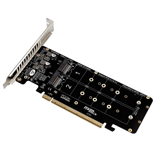 DoubleSided 4Disk NVME RAID Card PCIeX16 to M.2 MKey NVMEx4SSD 2U Server RAID Array Expansion