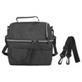 thumbnail image 1 of Insulated Lunch Bag Oxford Cloth Large Capacity Leakproof Dual Layer Picnic Bag for Work Office School Outdoor Black, 1 of 5