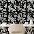 thumbnail image 2 of Ambesonne Garden Scene Peel & Stick Wallpaper for Home, Botany Hydrangea Print, 13"x36", Charcoal Grey White, 2 of 5