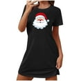 thumbnail image 2 of Fazvaoo Christmas Nightgowns for Women Short Sleeve Short Nightdress(Black,Size S-XXL), 2 of 3
