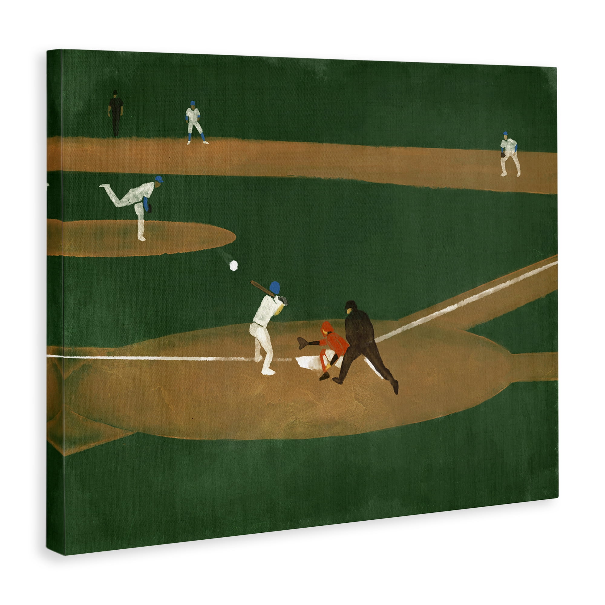 Stupell Industries Baseball Field View Sports Painting Wrapped Canvas Art Print Wall Art, 30 x 24