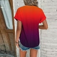 thumbnail image 6 of Womens Summer Tops Round Neck Gradient Casual Short Sleeve Plus Size T Shirt Tops, 6 of 7