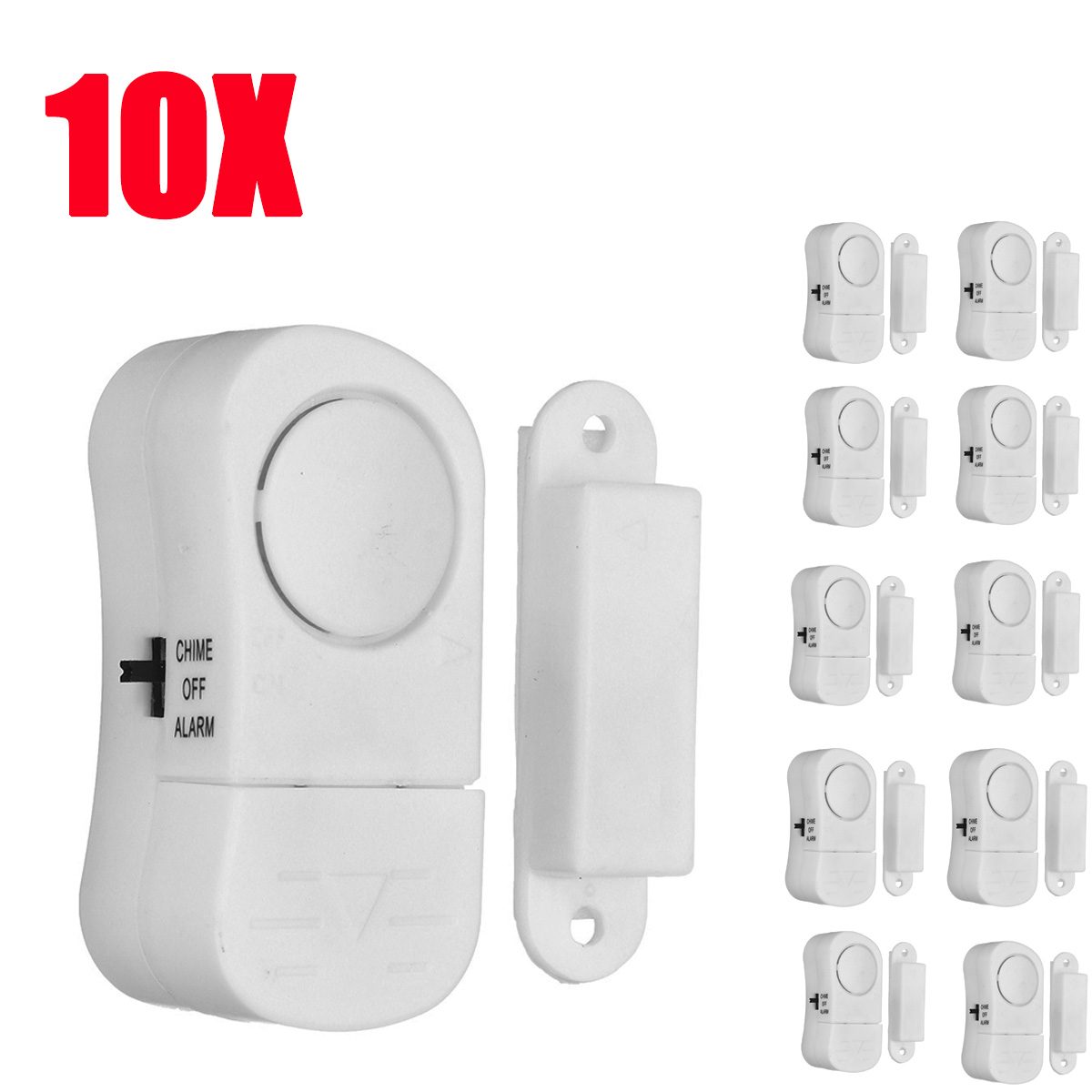 10 Pack Wireless Home Door Window Entry Burglar Security Alarm