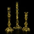 thumbnail image 3 of Northlight LED Lighted Golden Sparkles Taper Candle Holders - 13" - Set of 3, 3 of 9