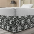 thumbnail image 1 of Graphic Art Bed Skirt, Flourishing Flowers in Greyscale Tones Feels, Elastic Bedskirt Dust Ruffle Wrap Around for Bedding Decor, 4 Sizes, Dimgray Charcoal Grey, by Ambesonne, 1 of 2