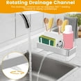 thumbnail image 4 of AEVXKHI Kitchen Sink Caddy Organzier with High Brush Holder, Sponge Holder for Kitchen Sink with Brush Holder and Towel Rack, Rustproof Kitchen Countertop Organizer, Soap Dispenser Storage Essential, 4 of 12