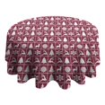 thumbnail image 4 of Red Christmas Deer and Tree Pattern Round Tablecloth 60"x60",Wrinkle Wipeable Table Cloth for Kitchen Dining Room Picnic Patio Party, 4 of 6