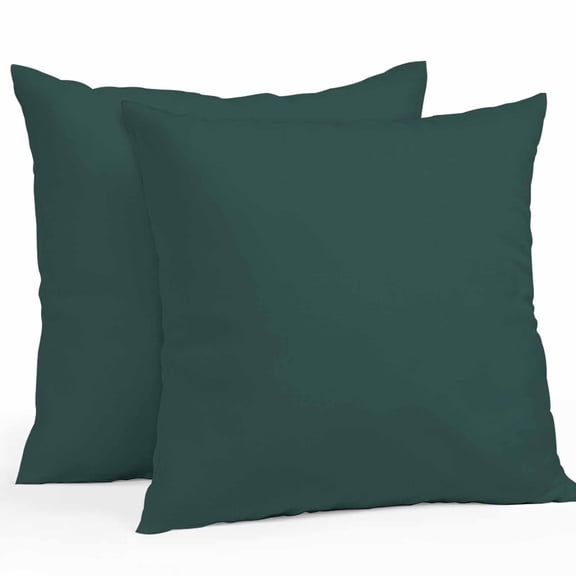 Solid Color Outdoor Waterproof Pillow Covers 16x16 Pack of 2 Deep Green Decorative Outdoor Pillow Covers Square Cushion Cases for Patio Furniture Pergola Couch