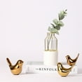 thumbnail image 4 of 2X Casa Polar, Figuras de PáJaros Dorados, Estatuas de PáJaros de Cerámica Moderna, Escultura de Animales, Decoración del Hogar, Manualidades, Cerámica Dorada, XL, 4 of 5