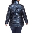 thumbnail image 3 of White Mark Women's Plus Size Metallic Puffer Coat, 3 of 5