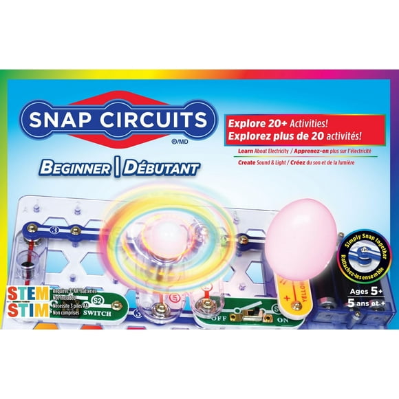 Snap Circuits® Science STEM Electronics Beginner Set (SCB20FR) 20 FUN Projects!, Learn about Electricity.
