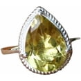 thumbnail image 3 of Lemon Topaz Gemstone Ring, Natural Lemon Topaz Ring, November Birthstone, Womens Ring, 925 Sterling Silver, Bohemian Ring, Designer Handmade Jewelry, Christmas, Twisted Design Art Ring, 3 of 5
