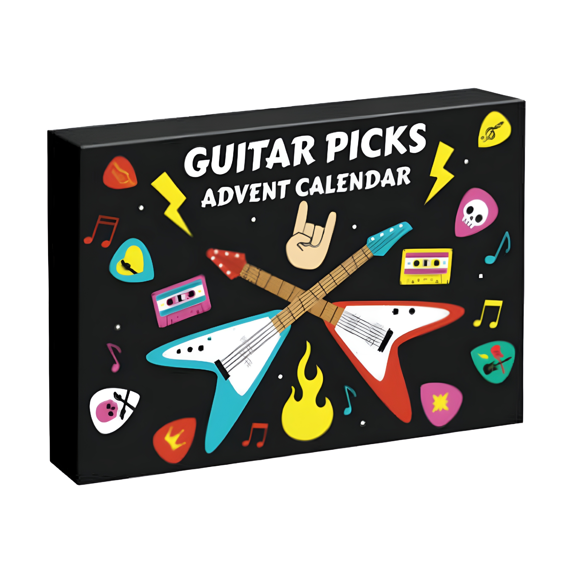 BESTSKY 2026 New Guitar Picks Advent Calendar ,24-Day Countdown with Celluloid/Wood/Oud Picks,Pick Holder&Metal Tin Case,For Guitar,Bass,Ukulele Players for Guitar,Bass,Ukulele(48Pcs)