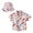 czb# Pink288, variant on CUZIBR Girls Tops Lapel Toddler Short Sleeve Summer Casual Cartoon Prints Gentleman Hawaii Beach Holiday Floral Shirts Hat Set Tee Dailywear,White,12-18 Months