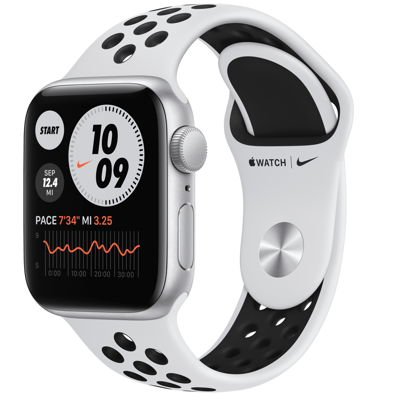 Apple Watch Nike SE GPS, 40mm Silver Aluminum Case with Pure 