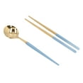 thumbnail image 1 of Ensemble d'Ustensiles Réutilisables, Applications Larges Ensemble de Vaisselle en Acier Inoxydable Résistant à la Corrosion Portable pour Hôtels pour Familles Or Rose, Or Bleu, Or Vert, Or Bleu Foncé, 1 of 8