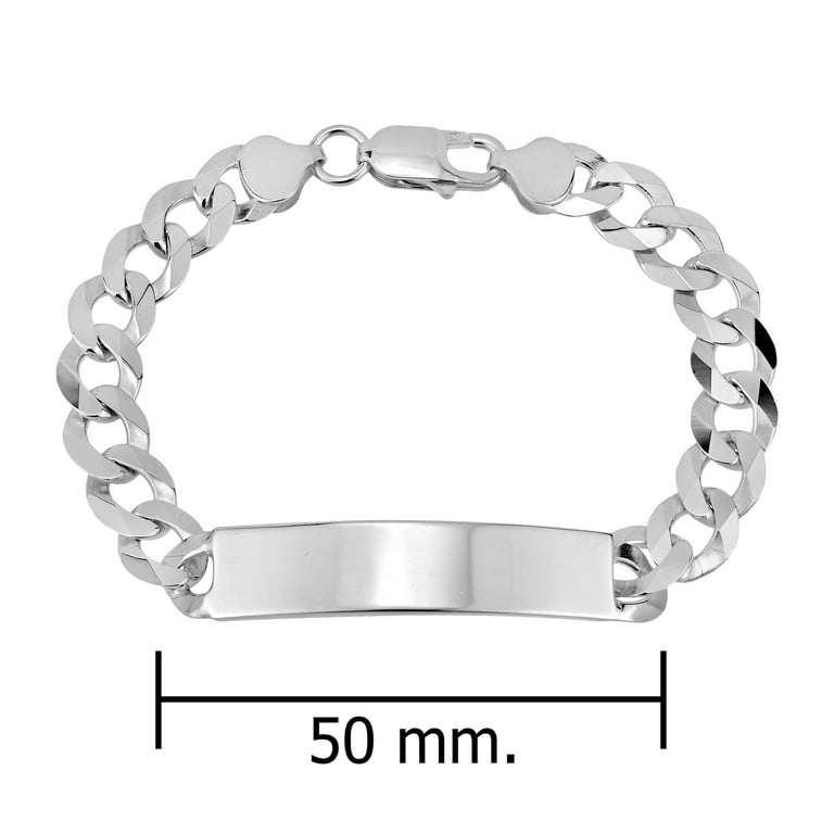 Classic Statement Rectangle Bar Curb Chain Sterling Silver 9mm