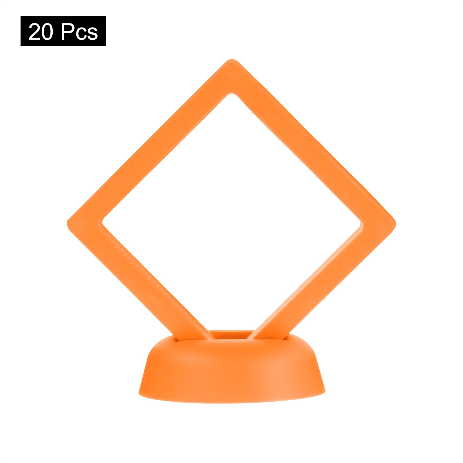 Unique Bargains 12Pcs Transparent Display Case for Jewelry 2.76" x 2.76" x 0.8" Orange