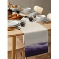 thumbnail image 3 of Hokiten Table Runners 90 Inches Long Dress Scarves, Purple Beige Ombre Farmhouse Coffee/Dining/Kitchen Table Runner for Living Room, Minimalist Ocean Waves Linen 13x90 Inch, 3 of 7