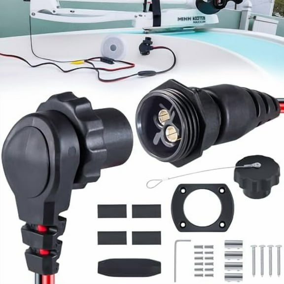 1865120 MKR-28 Trolling Motor Plug and Receptacle For Minn Kota Freshwater and Saltwater Marine Boat Battery Accessory Male Female Connector Socket Waterproof Heavy Duty 8AWG Rated To 60A Up To 48V$