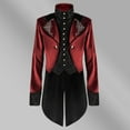 thumbnail image 4 of LOVZFMLL Jackets for Men's Solid Color Fashions Long Sleeve Long Slit Girdle Round-Neck Blouse, 4 of 8
