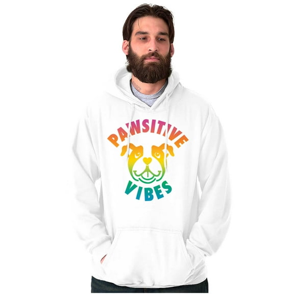 Pawsitive Vibes Happy Rainbow Dog Hoodie Sweatshirt Women Men Brisco Brands M