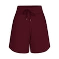 thumbnail image 4 of Only Moment Shorts for Women Trendy Blended Fabric High Waisted Work Travel Pants with Pockets Stretchy Business Casual Slacks Yoga Shorts Wine,XL, 4 of 5