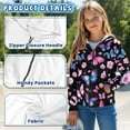 thumbnail image 5 of chaqlin Butterfly Hoodies for Girls 11-13 Soft Zip up Hooded Sweartshirt Flower Full Zipper Hoodie Jacket Lightweight Loose Sports Coat with Pocket, 5 of 7
