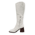thumbnail image 3 of Sam Edelman Wade Stacked Heel Square Toe Retro Wide Calf Knee High Fashion Boot (Ivory Wide calf, 5), 3 of 3