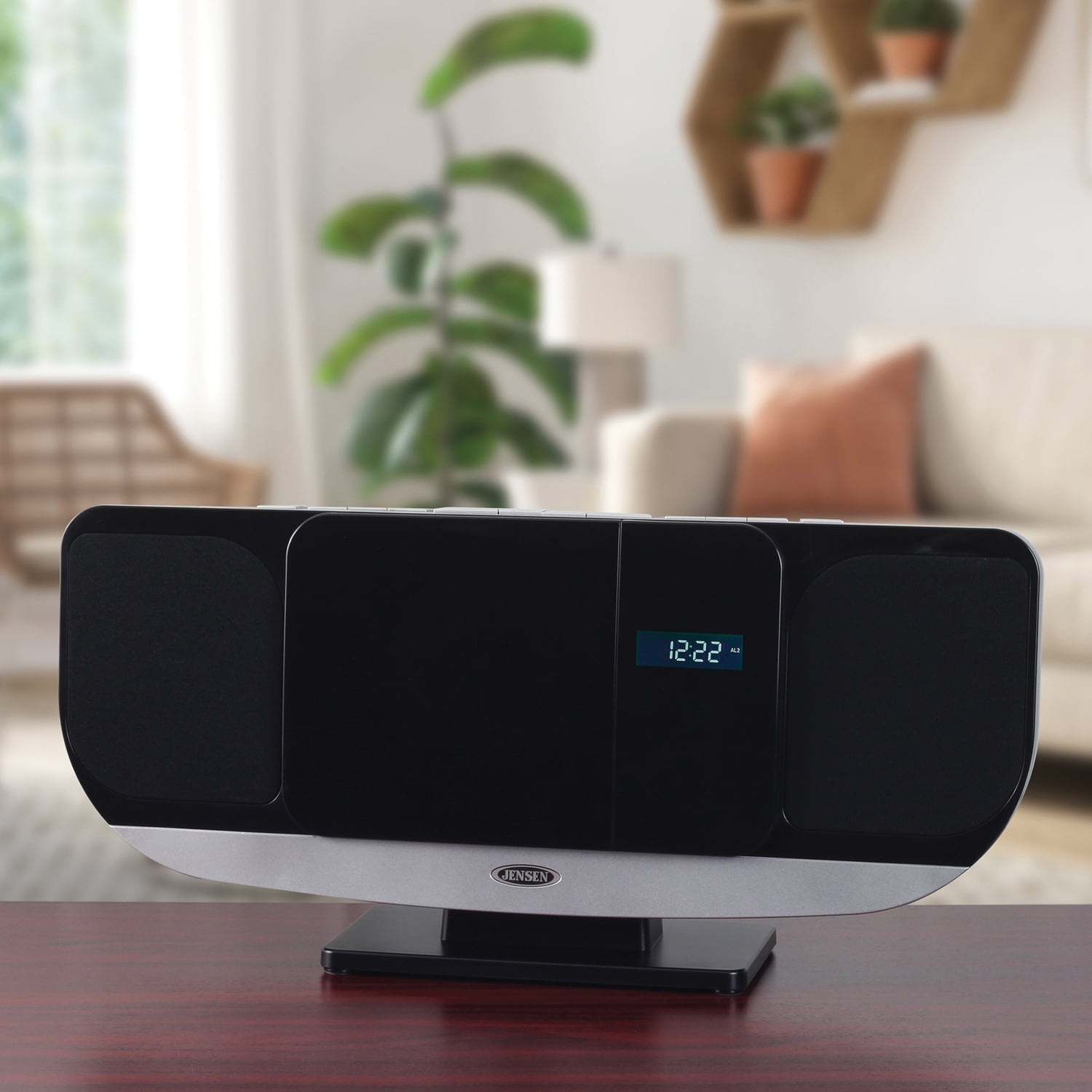 JENSEN Bluetooth Wall-Mountable Music System with CD Player and FM Radio, JBS-215