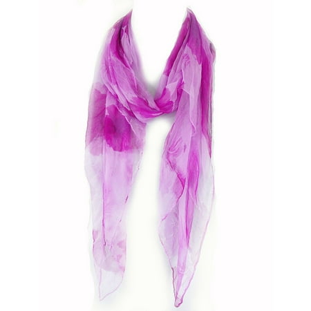 - Lightweight Soft 100% Silk Scarf Wrap Shawl for Women by Zodaca Ladies Fashion - Purple