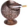 thumbnail image 1 of Cenicero vintage a prueba de viento con tapa para cigarrillos, cenicero portátil de metal, eliminador de olores para uso en interiores y exteriores, patrón estampado a mano (cobre), 1 of 5