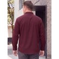 thumbnail image 3 of INSPIRE CHIC Men's Big & Tall Shirt Long Sleeve Button Down Casual Dress Shirts 2XL Burgundy, 3 of 5