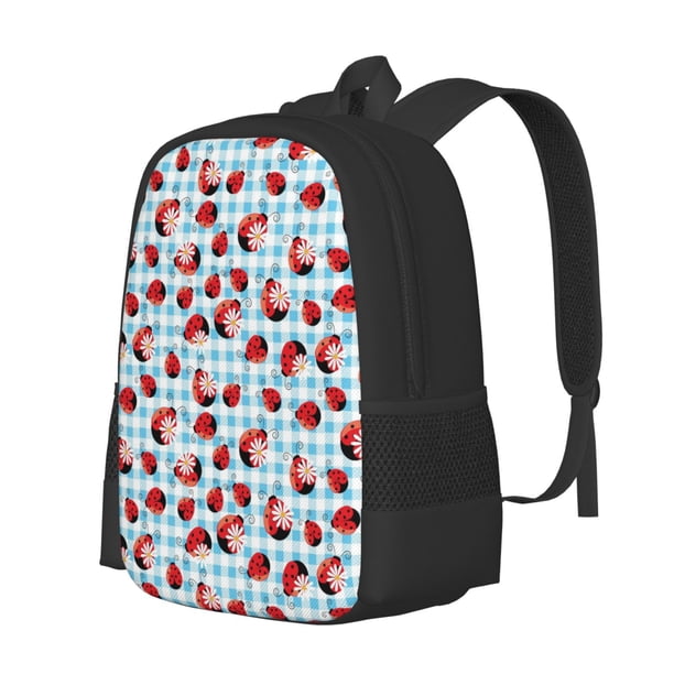 Easygdp Flowers and Lady Bugs Mochila de Gran Capacidad Minimalista Ideal para Escuela, Viajes y Uso Diario