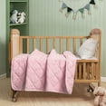 thumbnail image 2 of Flxxie Microfiber Ultra Soft Toddler Comforter, Warm Kids Crib Quilted Blanket, Pink, 39"x47", 2 of 5
