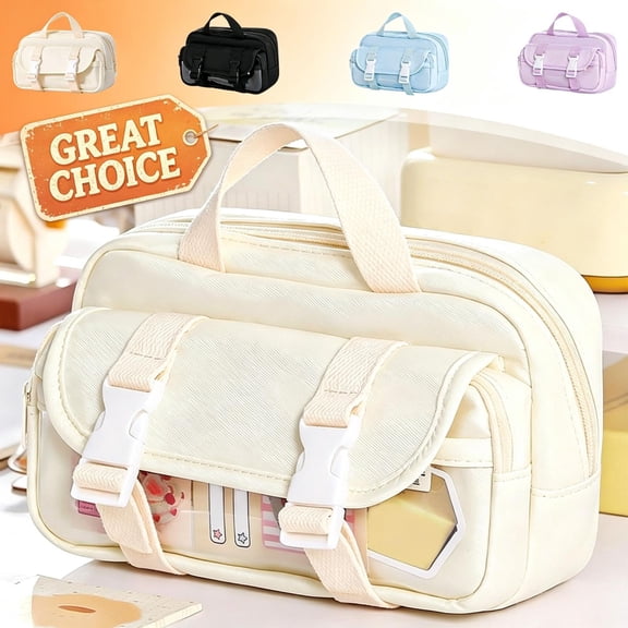 High Capacity Pencil Case, Aesthetic Big Pencil Bag Pouch Box Organizer Pen Case with Zipper, Kawaii Stationery Storage and Organizer, Classroom Office Supplies for Teen and Adult