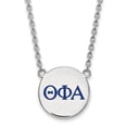thumbnail image 1 of Sterling S. Rh-plated LogoArt Theta Phi Alpha Large Enl Pend With Necklace; 18 inch; for Adults and Teens; for Women and Men, 1 of 2