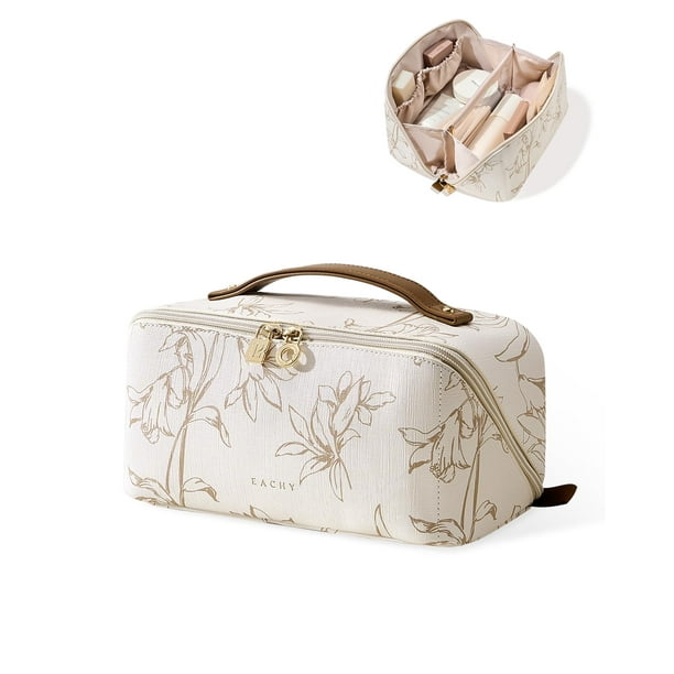 Bolsa de maquillaje EACHY Travel de gran capacidad impermeable F-Beige
