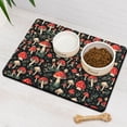 thumbnail image 3 of Psychedelic Mushroom Pet Food Mat - Trippy Absorbent Dog Bowl Mat - Non-Slip Waterproof Base - Neon Colors - Easy Clean Spill Catcher for Floors, 3 of 5
