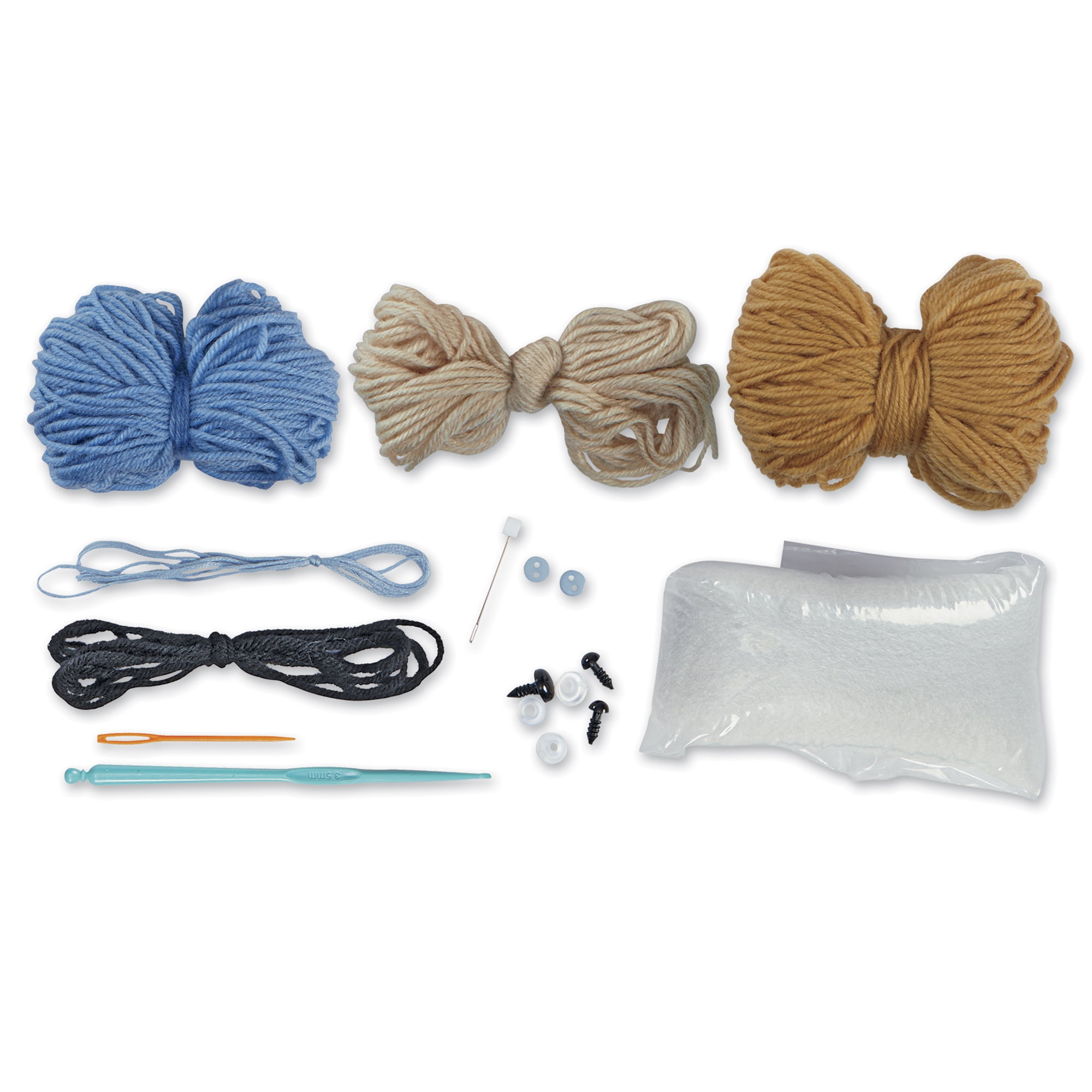 Intermediate Bear Amigurumi Crochet Kit by Loops & Threads – DIY Stuffed Animal Craft Set with Yarn - Fiberfill - Hook & Instructions - Intermediate Skill Level - Makes 6.5" Plush - 6 Pack