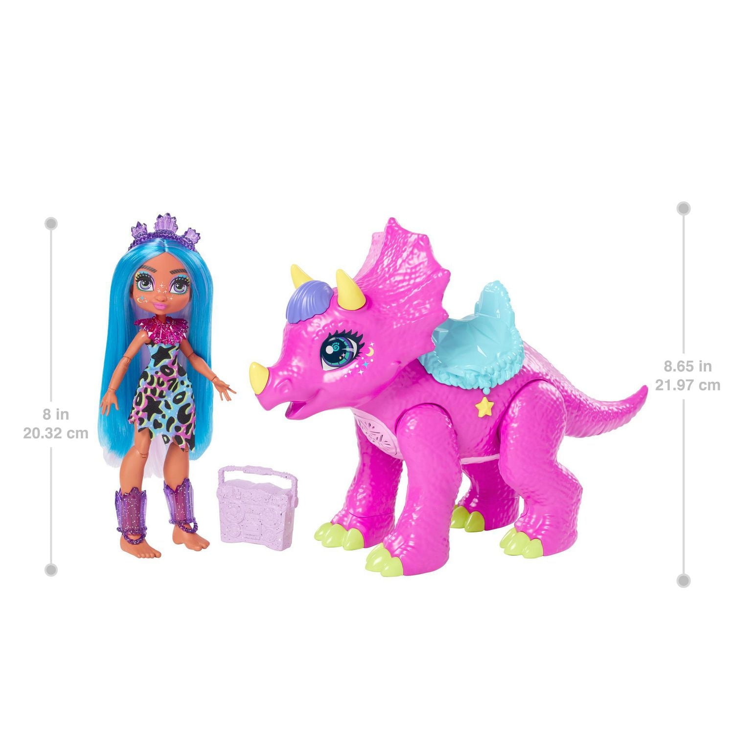 Cave Club-Coffret avec Poupée Tella-Figurine de Partyceratops et Sons