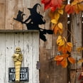 thumbnail image 3 of Halloween Door Corner Metal Sign Witch Flying on a Broomstick Door Topper Halloween Witch Silhouette Hanging Outdoor Witch on her Flying Broom Porch Garden Decor - I, 3 of 3