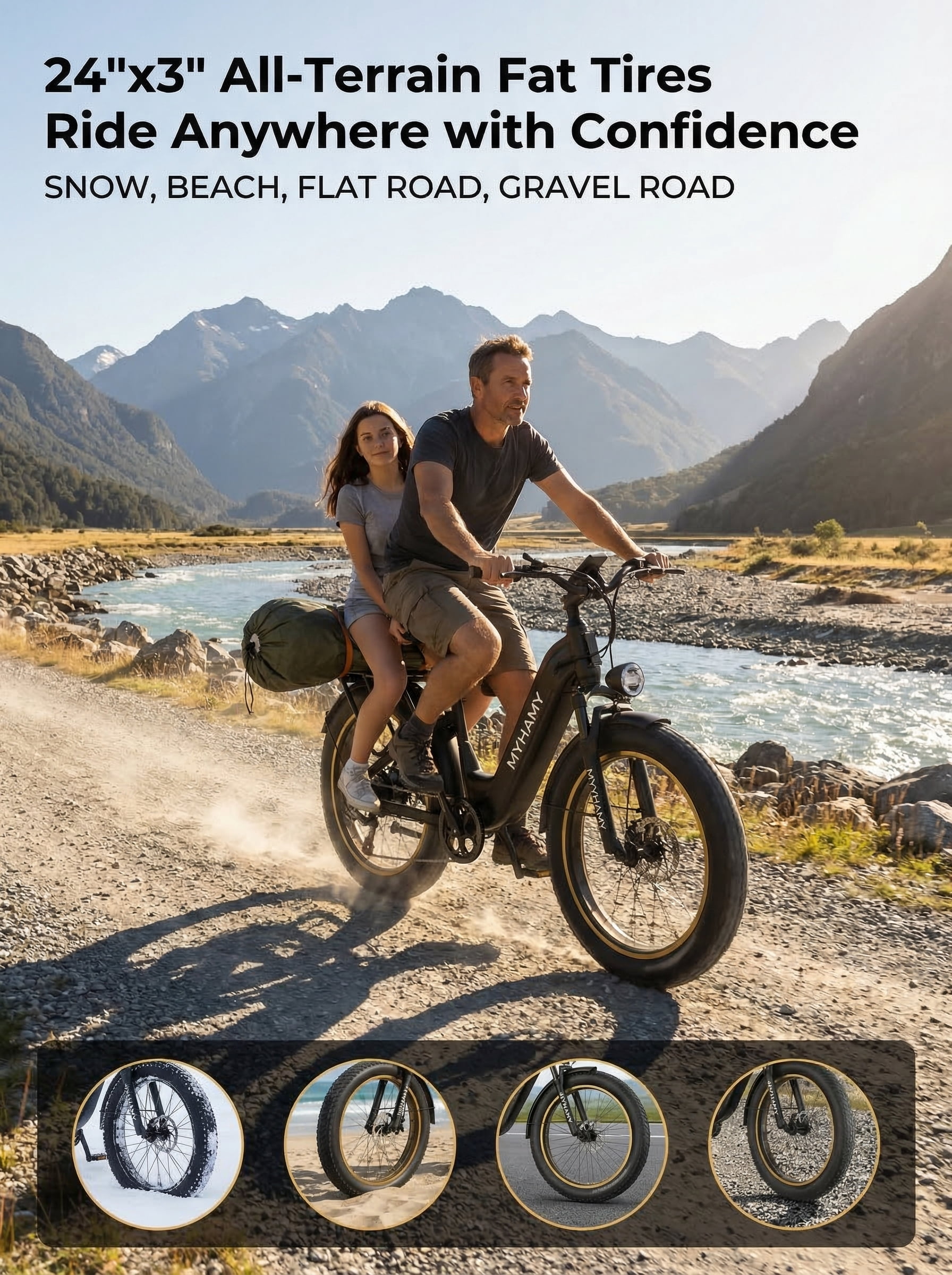 2000W Peak Power Electric Fat Tire Bike for Adults - 28MPH, 48V 18Ah (35-85 Miles), 26"x4" All-Terrain Ebike Electirc Bicycle with Full Suspension & 11" Comfort Seat - Conquer Snow, Sand & Trails