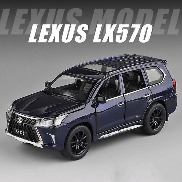 1:32 Coche de juguete Excelente calidad LX570 SUV Coche de metal Coche de juguete de aleación Azul 1:32 Lexus LX570 con caja base
