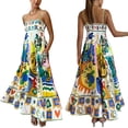 thumbnail image 2 of Gupgi Robe Longue à Bretelles pour Femme, Ample, Sans Manches, à Fines Bretelles, Fluide, Style Bohème, Robe Soleil Colorée à Graffitis, 2 of 9